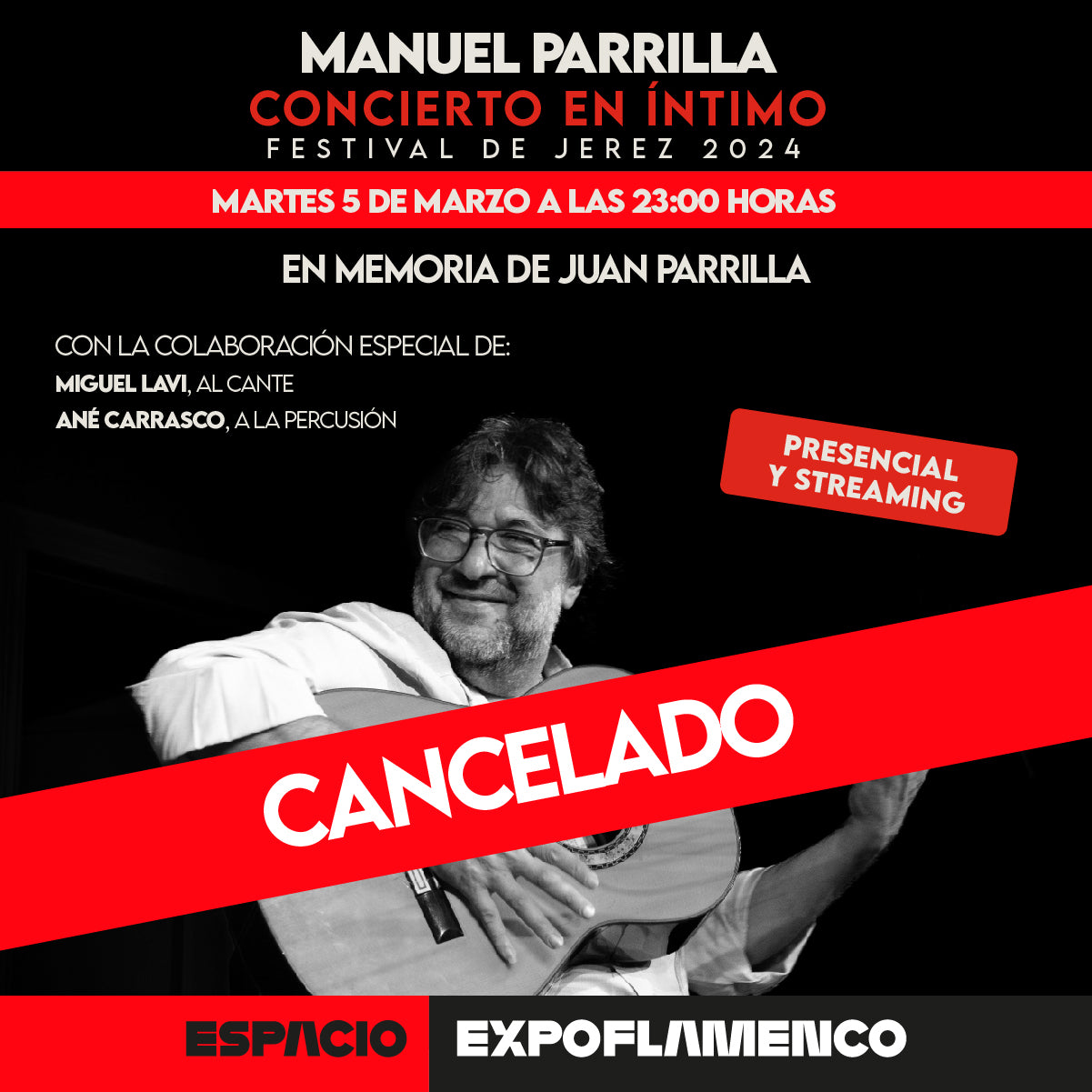 Concierto en íntimo de Manuel Parrilla - Festival de Jerez 2024 CANCELADO