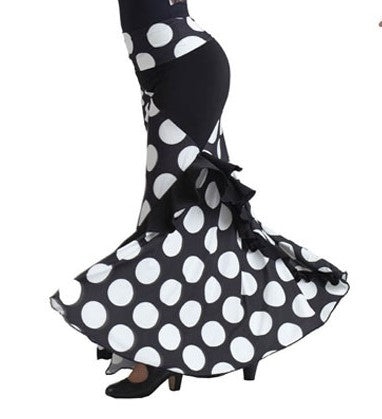Falda flamenca de ensayo con volante en diagonal
