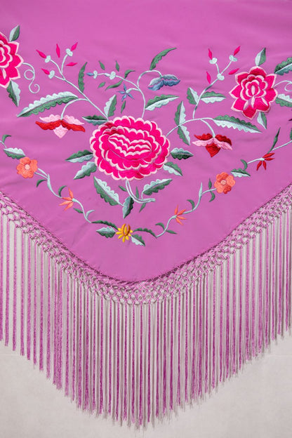 Machine embroidered shawls