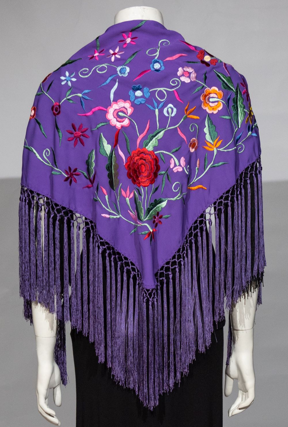 Machine embroidered shawls