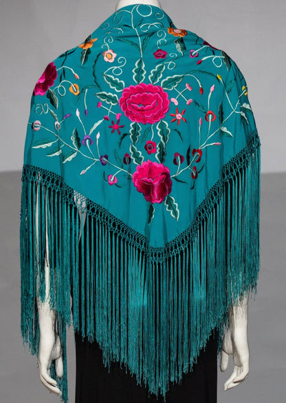 Machine embroidered shawls