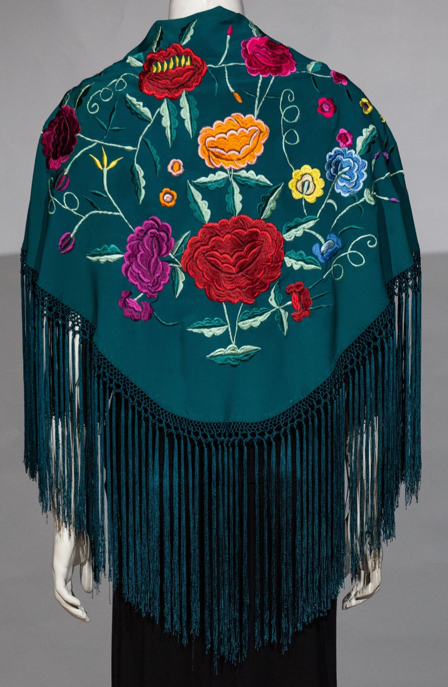 Machine embroidered shawls