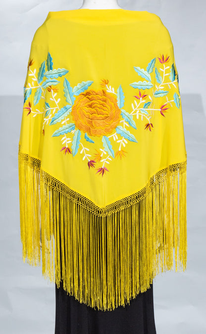 Machine embroidered shawls