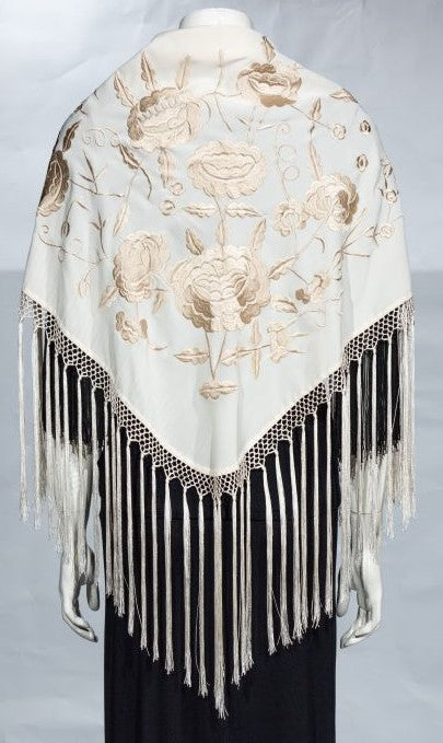 Machine embroidered shawls