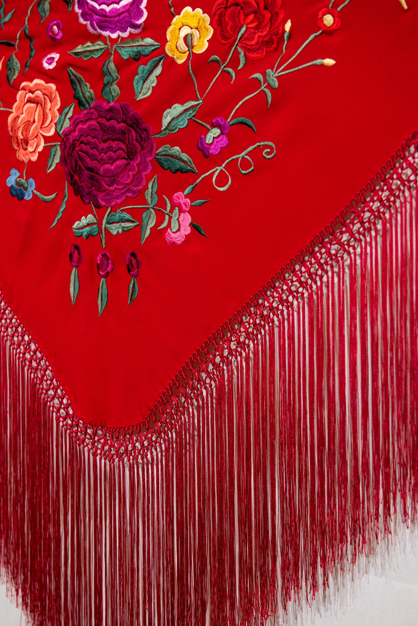 Machine embroidered shawls