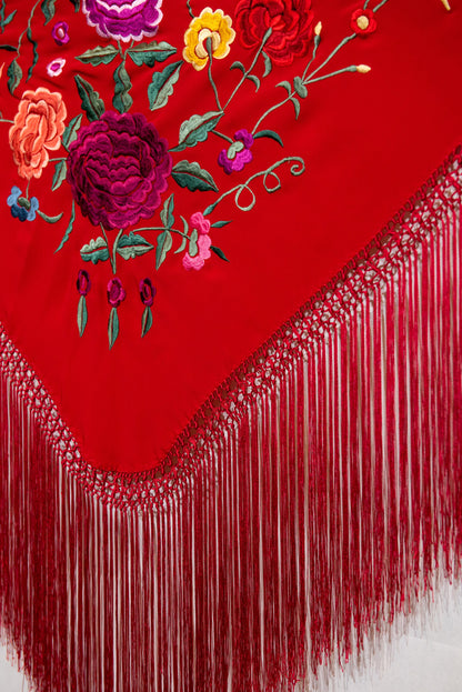 Machine embroidered shawls