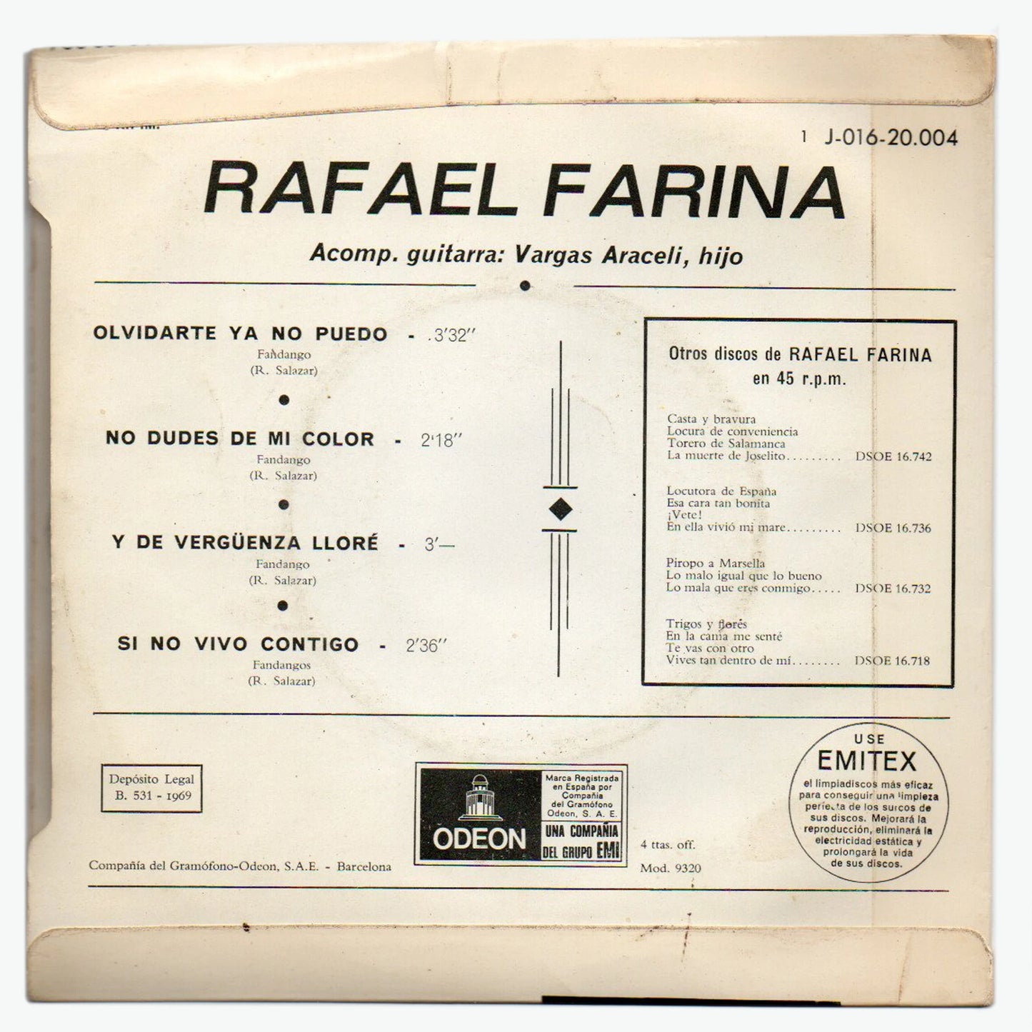 Rafael Farina - Olvidarte ya no puedo