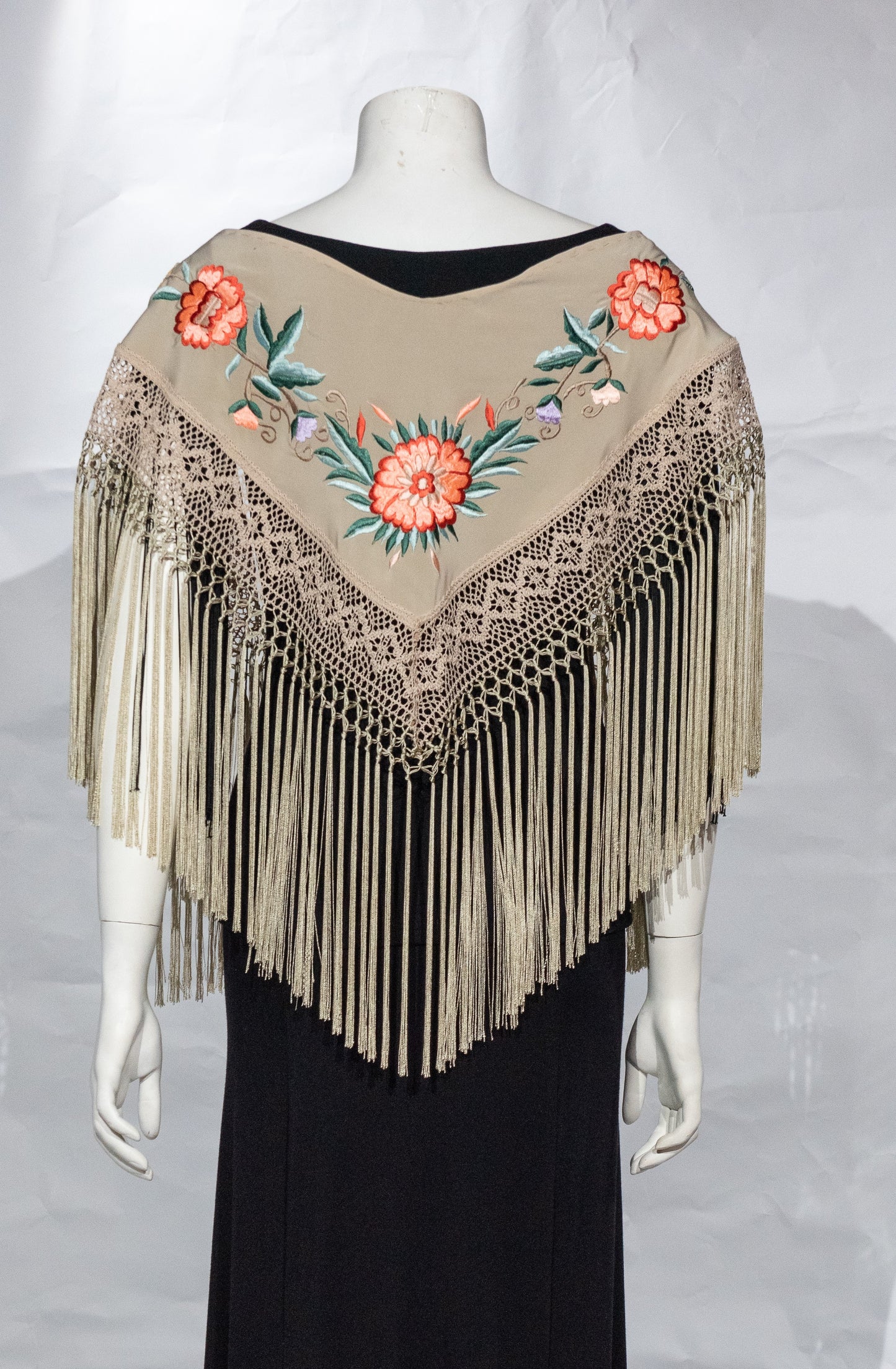Shawl Embroidered 2 Narrow Bobbins