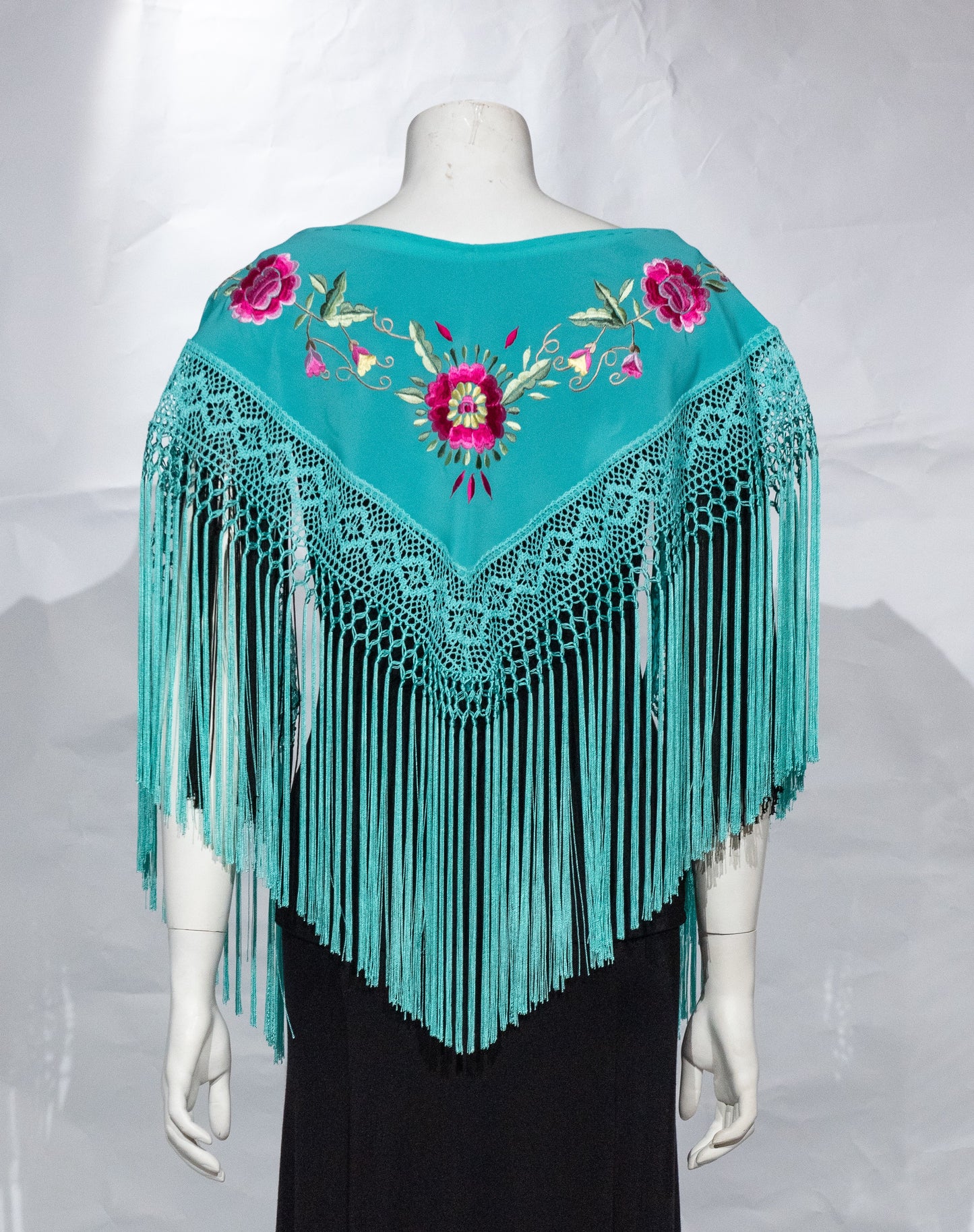 Shawl Embroidered 2 Narrow Bobbins
